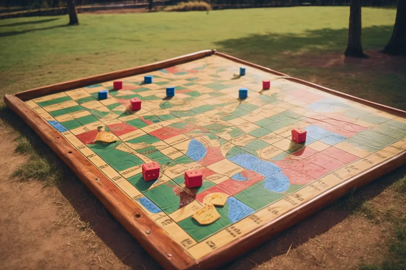 Giant snake and ladder board game at Veda Adventures Park